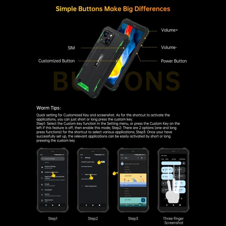 Oukitel WP32: IP68/IP69K, 5.93" Android 13, Unisoc Tiger T606, NFC, 4G, 4GB+128GB 12 Eda0062796 B11.Jpg