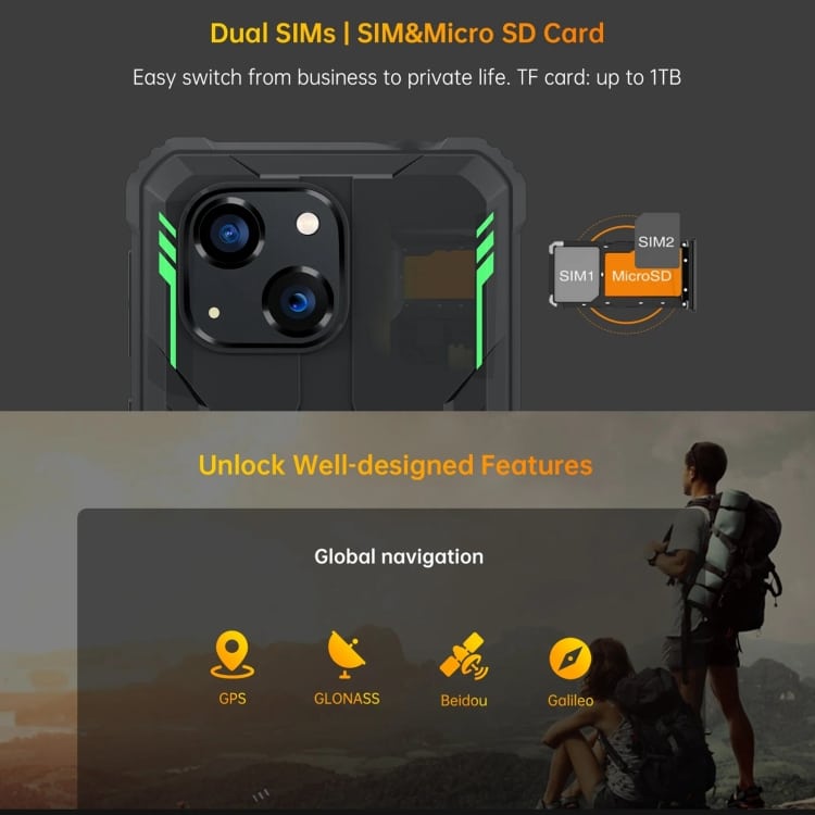 Oukitel WP32: IP68/IP69K, 5.93" Android 13, Unisoc Tiger T606, NFC, 4G, 4GB+128GB 13 Eda0062796 B12.Jpg