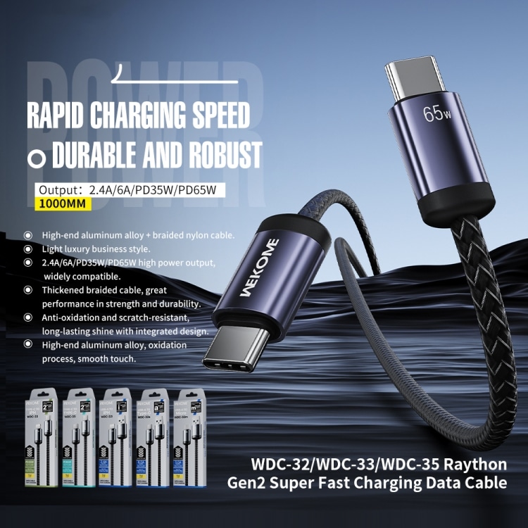 WK Raython Gen2 1m USB to 8 Pin Fast Charging Data Cable • 2.4A Output 3 Eda007059601A 2.Jpg