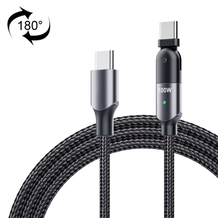 100W 5A USB-C to USB-C 180° Rotating Elbow Fast Charging Cable 1 Eda00789901A.jpg