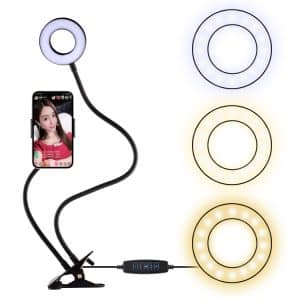 Adjustable 3.5" LED Fill Light with Phone Clamp - Perfect for Live Broadcasts