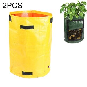 7 Gallons Potato Planting Bags - Set of 2 | Woven Fabric Grow Bags for Garden