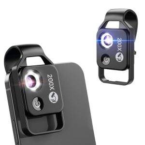 Apexel APL-MS002BK 200X HD Mobile Phone Microscope with LED Light