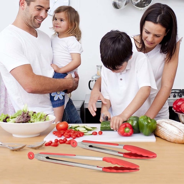 12" Silicone Non-slip Food Bread BBQ Clip Tongs - Kitchen Essential 6 12&Quot; Silicone Non-Slip Food Bread Bbq Clip Tongs - Kitchen Essential - Image 6