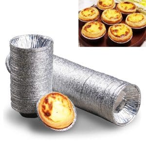 100pcs Aluminum Foil Egg Tart Cup Cake Holder 7.5x4x2cm - Bake Perfect Treats