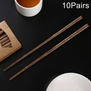 10 Pairs Natural Wenge Non-slip Chopsticks - Premium Quality Dining Essential