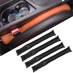 Car Seat Gap Filler - 4 PCS Set, Black Leather Padding, Protective Spacer