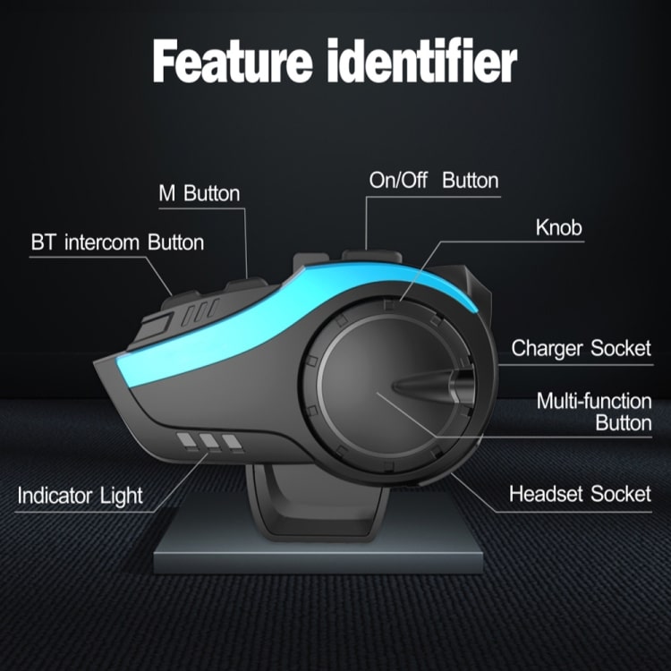 Hysnox HY-02 Bluetooth 5.0 Motorcycle Intercom Headset - 6 Riders, 2000M 2 Hysnox Hy-02 Bluetooth 5.0 Motorcycle Intercom Headset - 6 Riders, 2000M - Image 2