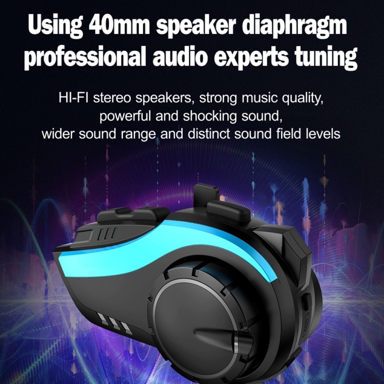 Hysnox HY-02 Bluetooth 5.0 Motorcycle Intercom Headset - 6 Riders, 2000M 5 Hysnox Hy-02 Bluetooth 5.0 Motorcycle Intercom Headset - 6 Riders, 2000M - Image 5