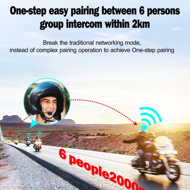 Hysnox HY-02 Bluetooth 5.0 Motorcycle Intercom Headset - 6 Riders, 2000M 7 Hysnox Hy-02 Bluetooth 5.0 Motorcycle Intercom Headset - 6 Riders, 2000M - Image 7