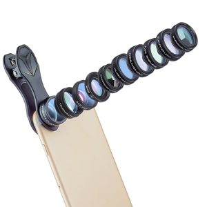 APEXEL APL-DG10 3-in-1 Lens Kit for Smartphones: Macro, Wide-angle, Fisheye.