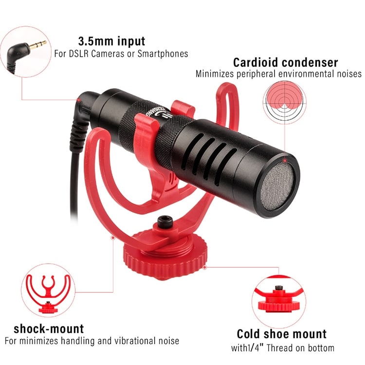 YICHUANG YC-VM100 Portable Pointing Microphone - Noise Reduction, 3.5mm Port 5 Yichuang Yc-Vm100 Portable Pointing Microphone - Noise Reduction, 3.5Mm Port - Image 5