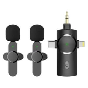 Wireless Lavalier Mic Set: AP031-2 3-in-1 for Noise Reduction with Mic