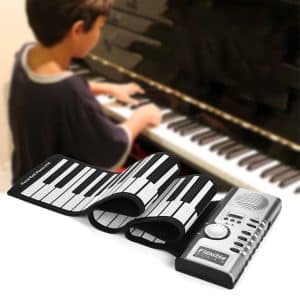 61-Key Roll-up Electronic Soft Keyboard Piano with Built-in Speakers