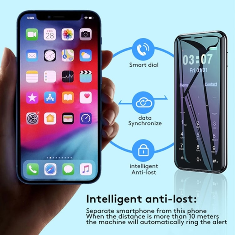 ULCOOL V8 Mini Card Phone: 1.44" Screen, 1000mAh, MTK6261D, Bluetooth, FM - GSM 7 Mph2093 B6.Jpg