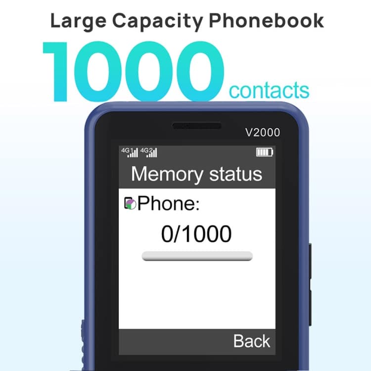 UNIWA V2000: 2.4" Elder Keypad Phone, 4G Network, 1700mAh Battery, SOS, LED Flashlight 5 Mph4551 B4.Jpg