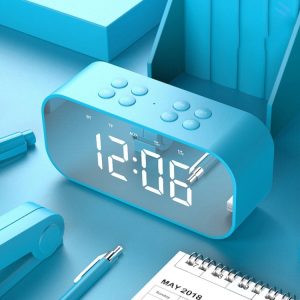 AEC BT501 Bluetooth Mini Speaker with LED Clock & Mirror - Multi-functional Device