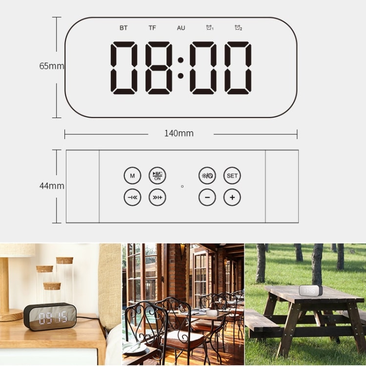 AEC BT501 Bluetooth Mini Speaker with LED Clock & Mirror - Multi-functional Device 7 Aec Bt501 Bluetooth Mini Speaker With Led Clock &Amp; Mirror - Multi-Functional Device - Image 7