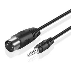 1.5m 3.5mm Stereo Jack to 5-Pin MIDI Plug Audio Adapter Cable