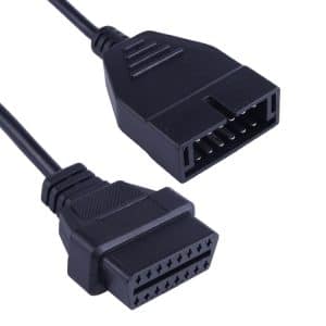 16 Pin OBDII Diagnostic Cable for General Motors, 19cm, Black - Enhanced Connectivity