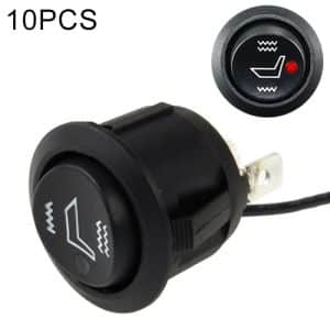 10-Piece Car Seat Cushion Heating Switches - 12V/10A, ON-OFF-ON Design