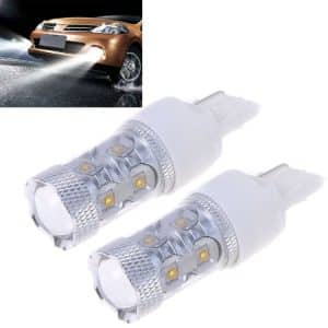 2 Pcs 7440 650 Lumens 50W 10-3535-LEDs 6500K White Light Car Brake DC 12-24V