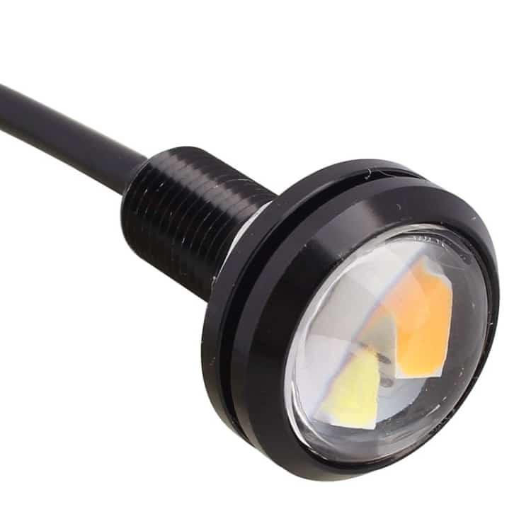 2 Pcs 22.5mm 2W 200LM White + Yellow Light Eagle Eye Car Steering Daytime Running 3 2 Pcs 22.5Mm 2W 200Lm White + Yellow Light Eagle Eye Car Steering Daytime Running - Image 3