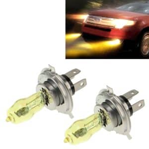 2 X H4 HOD 12V 100W 2400 LM 3500K Yellow Light Headlights for Brighter Driving