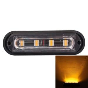 Versatile 12W 720LM 4-LED Car Strobe Emergency Light - 18 Flash Patterns