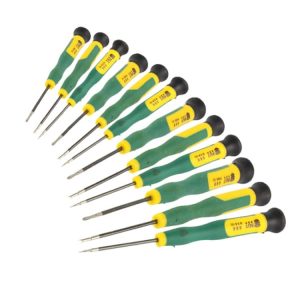 12-in-1 Precision Screwdriver Set T2 T3 T4 T5 T6 T8 Ph00 Ph000 (Bst-666) - Green