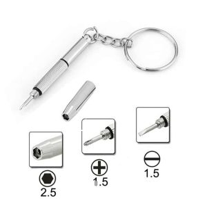 3-in-1 Professional Screwdriver Set - Cross, Straight, Star Nut. Keychain Included.