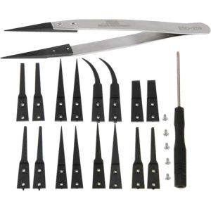 9 in 1 Anti-Static Tweezers with Cross Screwdriver - Multi-Tool Set