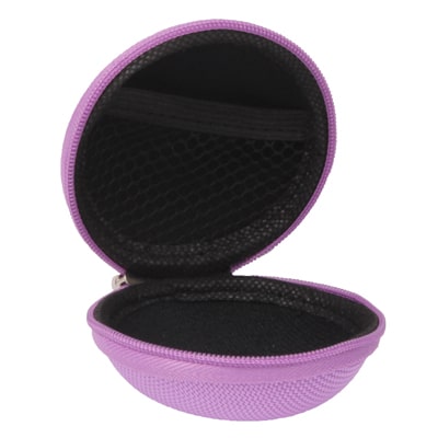 Purple Grid Style Headphone Earphone Portable Carrying Bag Box 3 S Ip4G 4603 2.Jpg