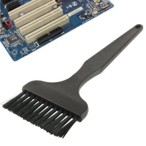 12-Beam Flat Handle Antistatic Cleaning Brush, 17cm Length, Black - Electronics