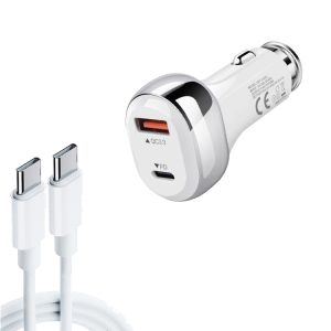 YSY-312PD 18W USB + PD 20W USB-C Car Charger with Type-C Cable