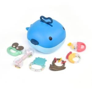 MoFun 2029A 2 in 1 Baby Rattle & Teether Set with Whale Storage Box
