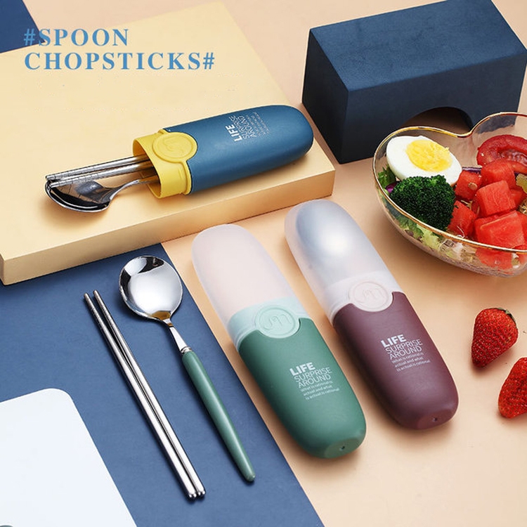 Portable Stainless Steel Child Student Spoon Chopsticks Set - Travel-Friendly 7 Portable Stainless Steel Child Student Spoon Chopsticks Set - Travel-Friendly - Image 7