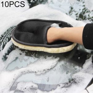 10-Piece Fleece Car Cleaning Gloves Set - Household Car Beauty Waxing Tool