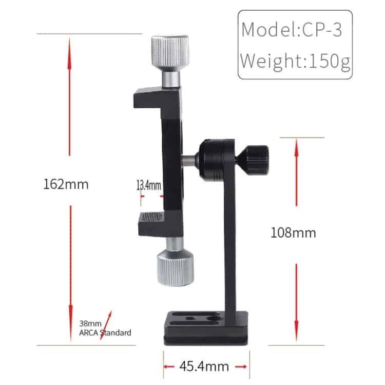 CP-3 Rotating Metal Tripod Clip for 4.5-7.3 inch Phones 6 Cp-3 Rotating Metal Tripod Clip For 4.5-7.3 Inch Phones - Image 6