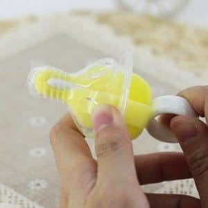 5 PCS 360 Degree Rotating Sponge Baby Nipple Brush - Yellow Bottle Cleaner