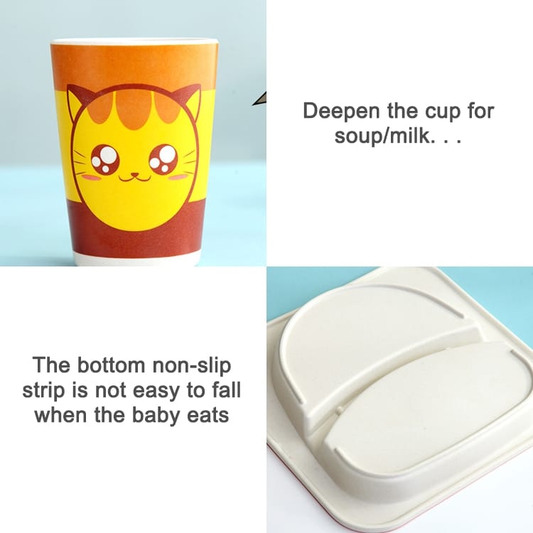 Bamboo Baby Dish Set - Cute Cartoon Fork, Plate, Spoon, Cup & Bowl Kit for Kids 5 Bamboo Baby Dish Set - Cute Cartoon Fork, Plate, Spoon, Cup &Amp; Bowl Kit For Kids - Image 5