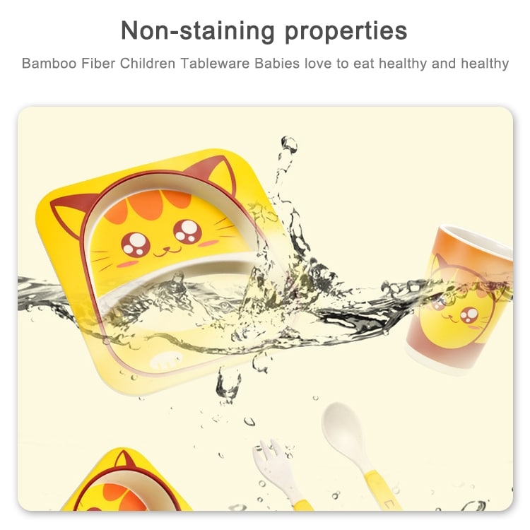 Bamboo Baby Dish Set - Cute Cartoon Fork, Plate, Spoon, Cup & Bowl Kit for Kids 7 Bamboo Baby Dish Set - Cute Cartoon Fork, Plate, Spoon, Cup &Amp; Bowl Kit For Kids - Image 7