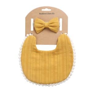 Linen Cotton Baby Headband Set - Double-sided Towel for Drool Control