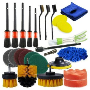 26-Piece Car Wash Detail Brush Set for Electric Drill - Ultimate Cleaning Kit.