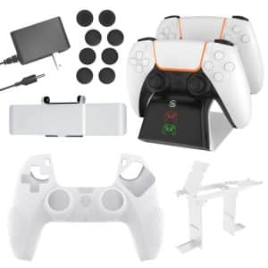 Ultimate PS5 Accessory Bundle: 12-in-1 Charger, Rocker Cap, Privacy Cover