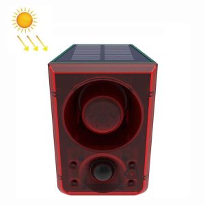 Solar Alarm Infrared Sensor: Sound & Light Warning Light Animal Repeller