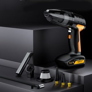 5-in-1 60W Car Vacuum - Double Motor, Air Pump, Lighting - Power & Versatility