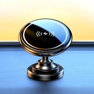15W Car Magnetic Wireless Charging Phone Holder Alloy Base.