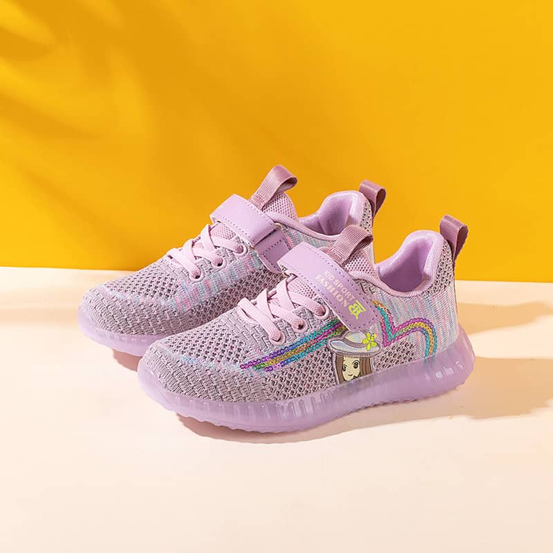 Kids' Active Sneakers: Fun & Stylish Sports Shoes for Everyday Adventures 3 Colorful Girls' Toddler Sneakers With A Unicorn And Rainbow Design, Breathable Mesh Material, Velcro Strap, And Cushioned Sole For Comfort And Style. Perfect For Active Kids.