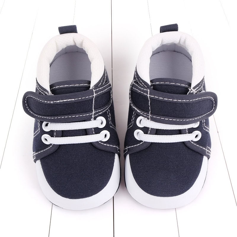 Cozy Baby Toddler Shoes: Ultimate Comfort & Safety for Your Little One 4 Navy Blue And White Toddler Sneakers With Velcro Strap, Ideal For Young Children, Stylish And Comfortable, Perfect For Casual Wear And Playtime, From Syndmart.